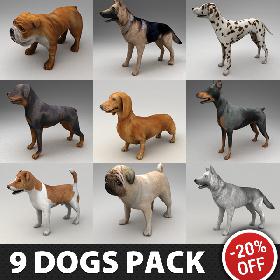 9 Rigged Dogs Pack